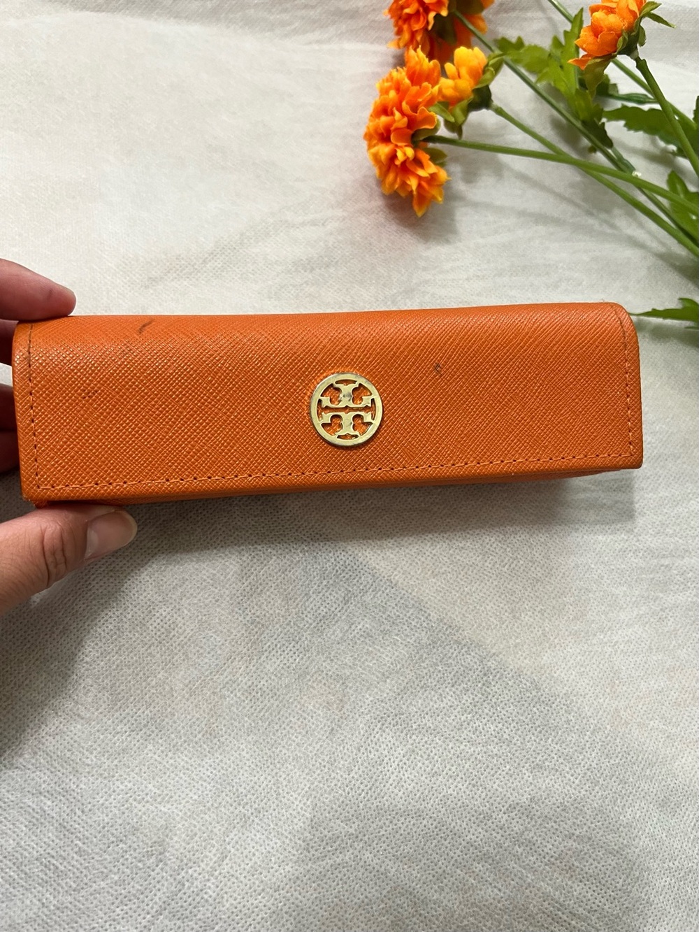Tory Burch Orange Eyewear Case